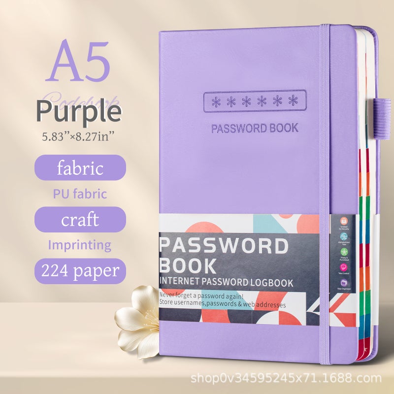 Explosions Strap Account Password Registration Book Internet Website Manager Log Multi-Function Record Book - Image 1